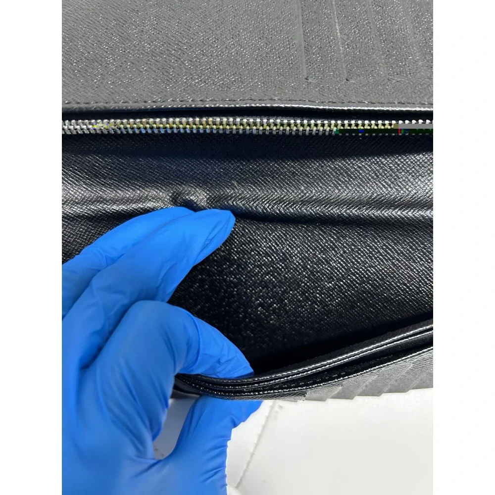 LOUIS VUITTON LV Vintage Brazza Long Bifold Wallet Damier Graphite Authentic
